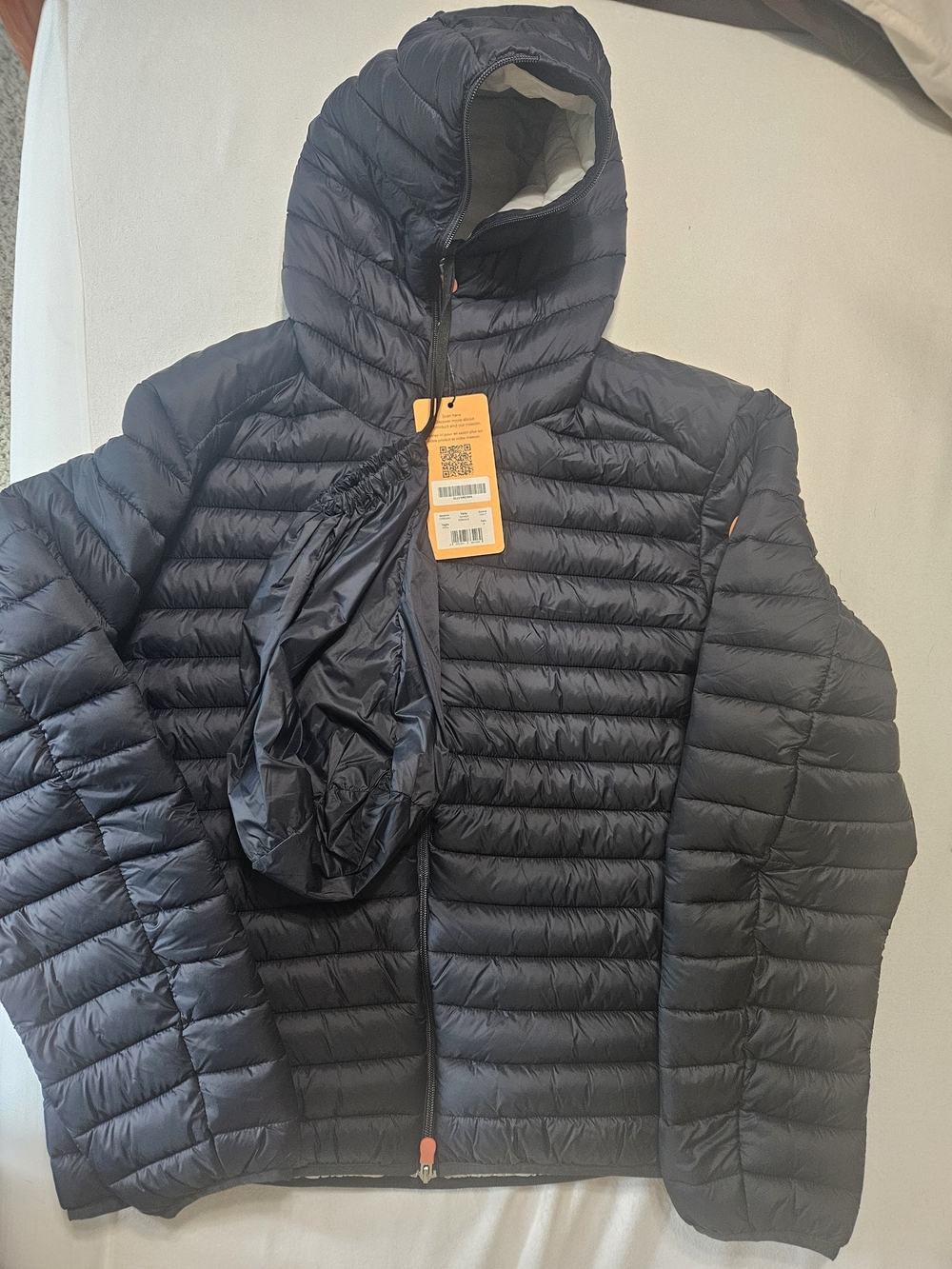 SAVE THE DUCK Men's Navy Packable Hooded Puffer Jacket